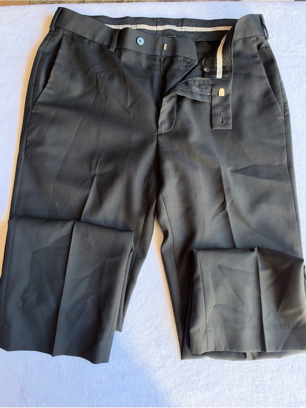 Perry Ellis Portfolio Dress Pants Mens 34x30 Charcoal Gray Flat Front